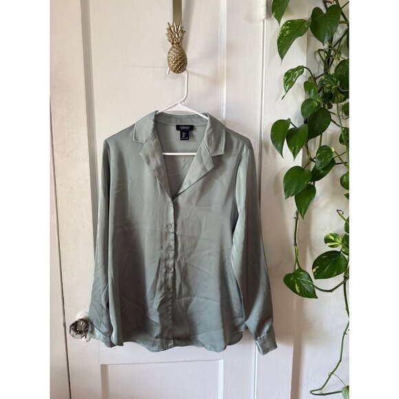 Jones & Co women’s size small silky button down top - Picture 1 of 7
